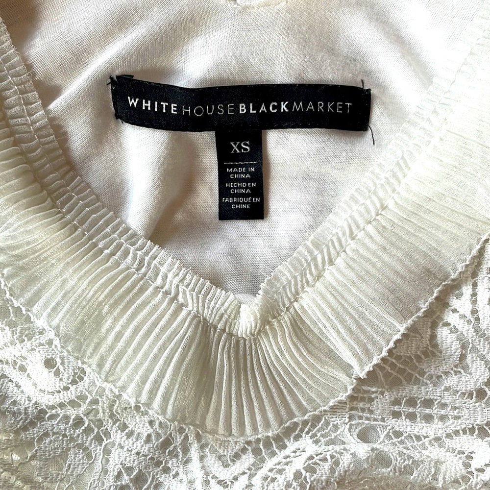 WHBM Cold Shoulder Lace Top - Size XS - Picture 5 of 6
